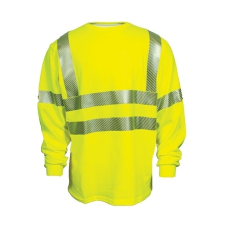 National Safety Apparel CLASS 3 FR HI-VIS T-SHIRT-2X, FLUORESCENTYELLOW LONG SLEEVE C54HYLSC32X